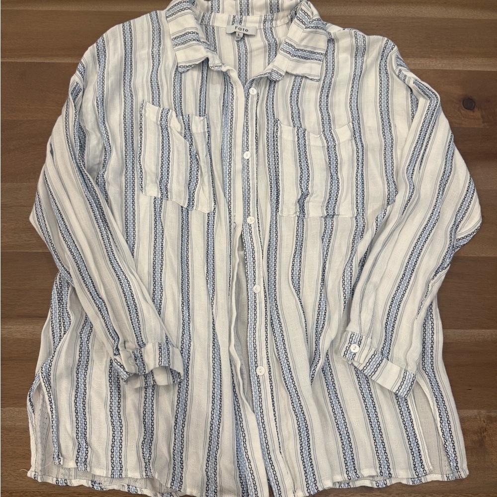Fate Blue and White Striped Shirt